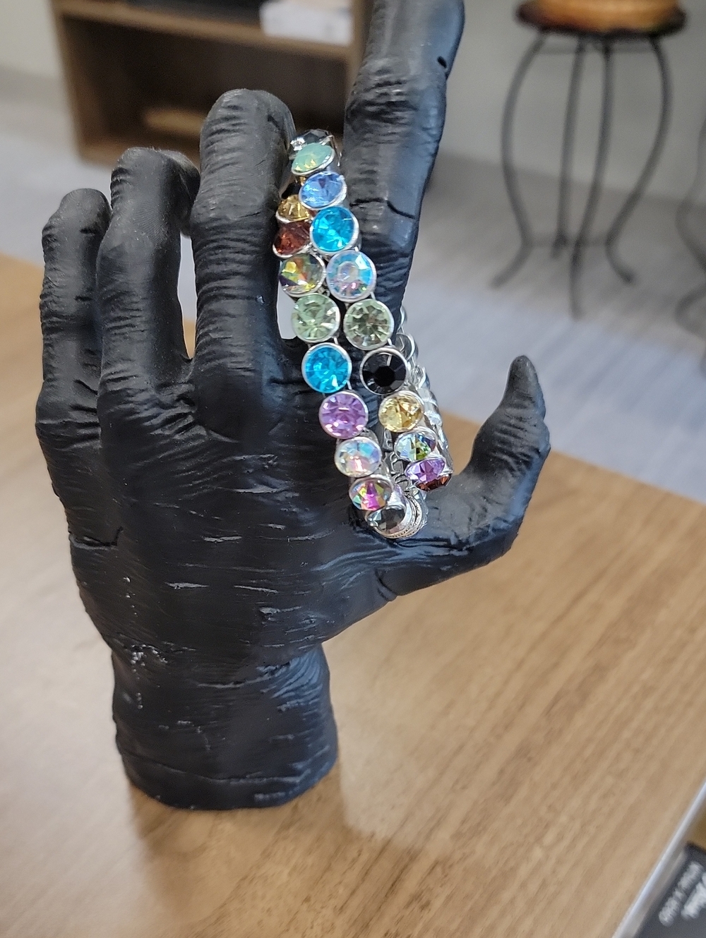 Plunder Multicolor Crystal Bracelet with Blue, Green & Purple Stones